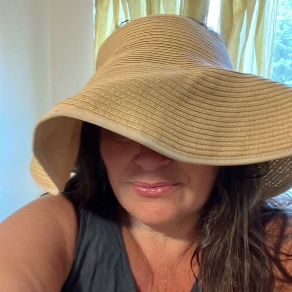 D&Y boho floppy visor hat with bow looks like woven fiber - Picture 4 of 8